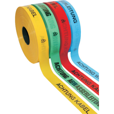 Trassenwarnband Aufdruck Achtung Kabel Breite 40 mm Länge 250 m gelb