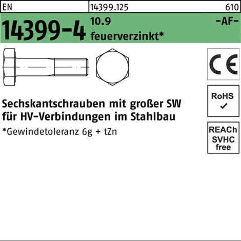 Sechskantschraube EN 14399-4 M12x 50 10.9 feuerverz. 1 Stück FRIEDBERG (1/2)