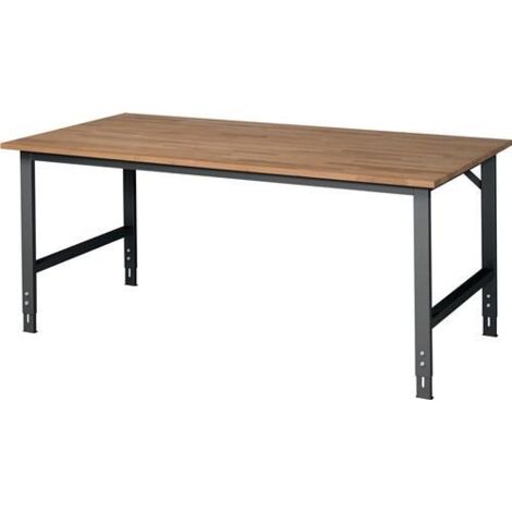 Werktisch Tom B2000xT1000xH760-1080mm Arbeitsplatte Buche Gestell anthrazitg (1/2)