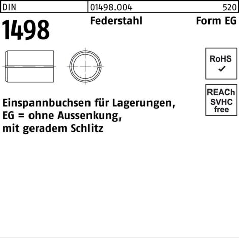 DIN 1498 Spannbuchse Federstahl EG 20/26 x 20
