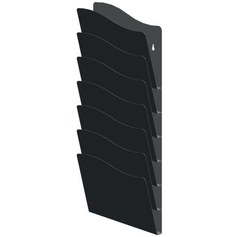 Prospekthalter H560xB240xTmm Anzahl Fächer 7 DIN A4 Metall schwarz TWINCO