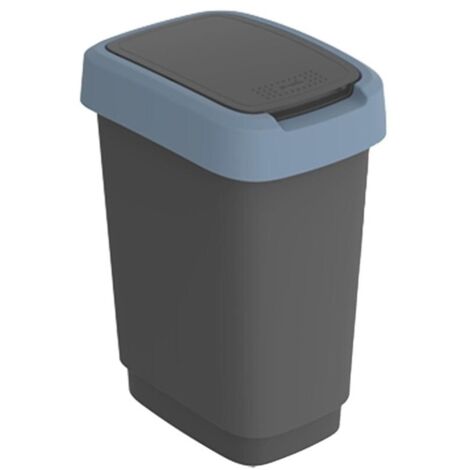 Wertstoffsammler TWIST 50l H602xB298xT401mm schwarz Deckelrand blau