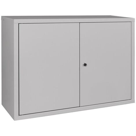 Hängeschrank H600xB800xT300 mm Vollblech, 1 Boden lichtgrau/lichtgrau Stahlblech
