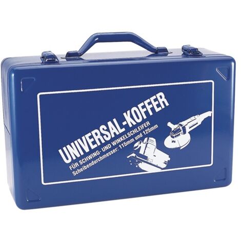 Werkzeugmaschinenkoffer B390xT240xH140mm Schaumstoffeinlage für Schwingschleifer Stahlblech blau