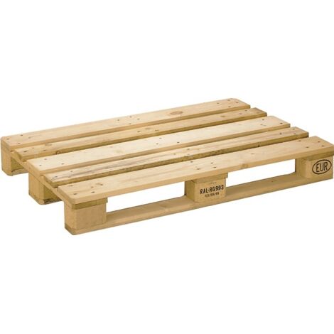 Poolflachpalette L1200xB800xH144 mm Tragfähigkeit 1000 kg 3 Kufen Holz natur