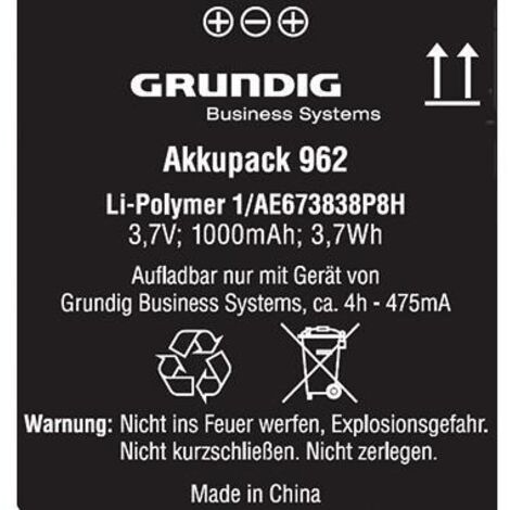 Grundig Akku 962 für Digta 7-Serie gcm9620 (1/4)