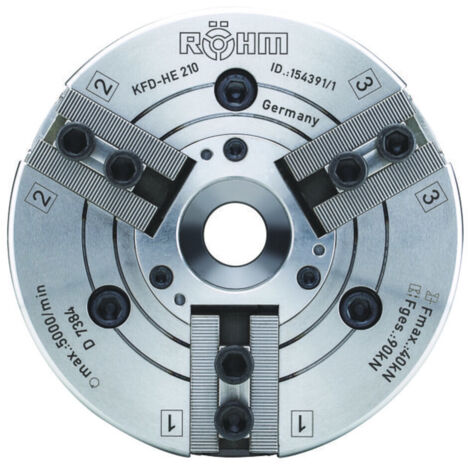 Röhm Kraftspannfutter KFD-HE 170, 3-Backen, Spitzverzahnung 60°, neutrale Ausführung - 154390 (1/5)