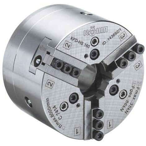 Röhm Kraftspannfutter KFD-HS 160, 3-Backen, Kreuzversatz, ISO 702-I - 157768 (1/5)