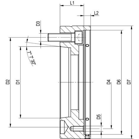 Röhm Zwischenflansch ISO 702-1 (DIN 55028), Größe 52/65-A8, mit Einstellschraube - 1283200 (1/5)