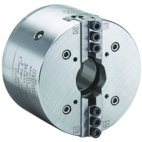 Röhm Kraftspannfutter KFD-HS 160, 2-Backen, Spitzverzahnung 90°, Zylindrische Zentrieraufnahme - 147281 (1/4)