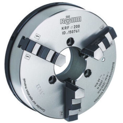 Röhm KRF 125, 3-Backen, mit Spannstift, Zylindrische Zentrieraufnahme, Gusskörper - 150757 (1/4)