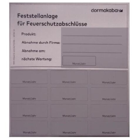Zulassungsetikett zu Feststellanlagen