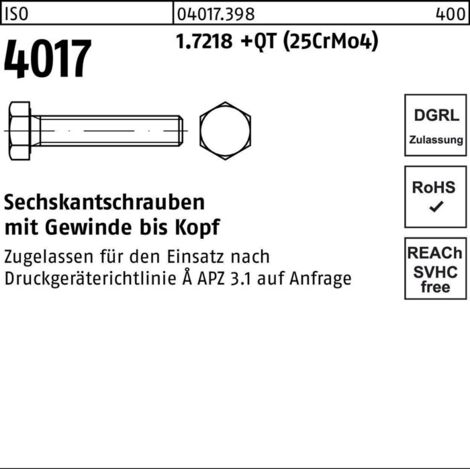 ISO 4017 Sechskantschraube VG entspr. DGRL M36x130 1.7218 (25CrMo4) blank
