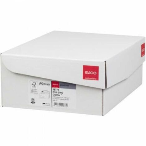 Briefumschlag Proclima DIN lang+ 229 x 114 mm (B x H) mit Fenster 100g/m² mit Haftklebung Papier 100 % recycelt hochweiß 500 St./Pack. (1/5)