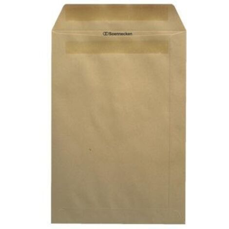 Versandtasche DIN B4 250 x 353 mm (B x H) ohne Fenster 110g/m² mit Selbstklebung natronbraun 25 St./Pack. (1/4)
