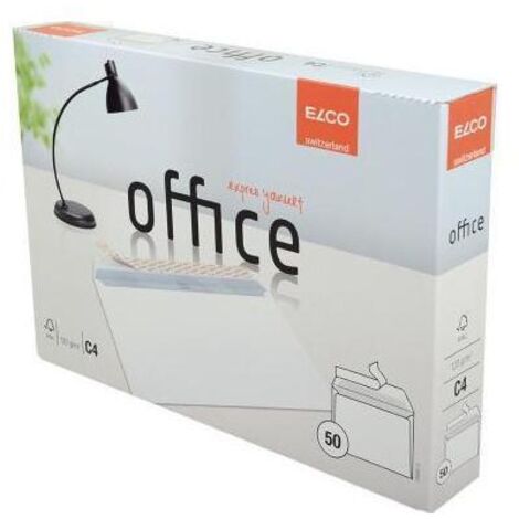 Versandtasche Office DIN C4 324 x 229 mm (B x H) ohne Fenster 120g/m² mit Haftklebung Papier hochweiß 50 St./Pack. (1/4)