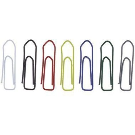 Büroklammer spitze Form 26mm Metall lackiert farbig sortiert 500 St./Pack. (1/3)