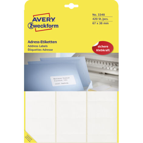 Adressetikett 67 x 38 mm (B x H) Papier weiß 420 Etik./Pack. (1/5)