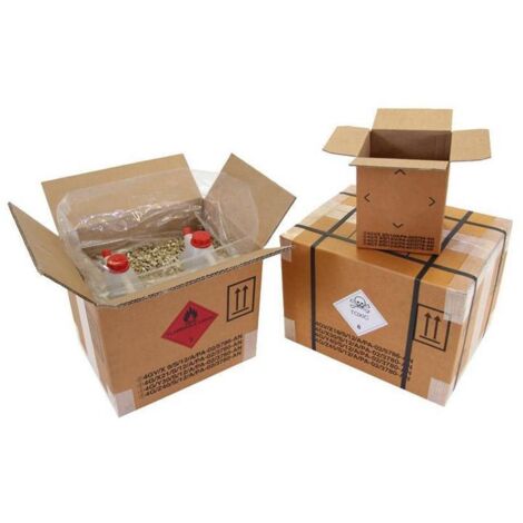 Gefahrgutkarton 4-fach Zulassung 2-wellig Maße 390x390x430mm L Inhalt 65l (1/4)