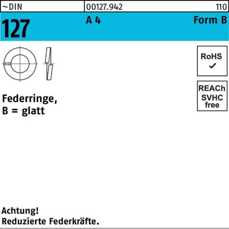Federring DIN 127 B 30 A 4 10 Stück