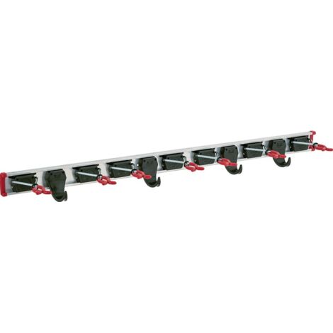 Gerätehalter Länge Führungsschiene 1000 mm Haken 4 Halter 7 Aluminium