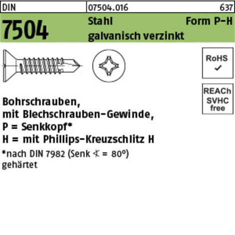 Bohrschraube DIN 7504 SEKO PH P 5,5x32-H Stahl galv.verz. 250St.