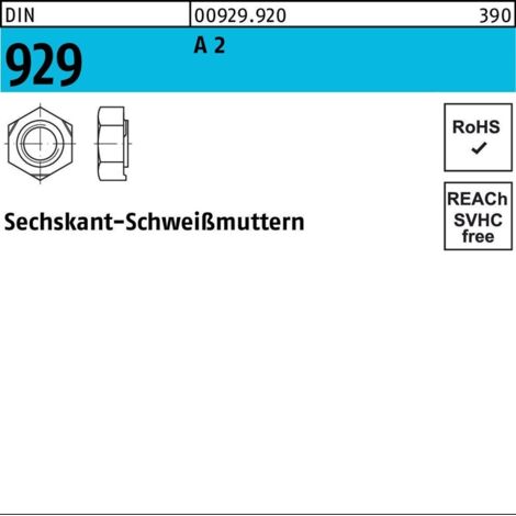 Sechskantanschweimutter DIN 929 M 5 A 2