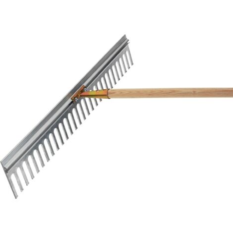 Alu-Rechen Arbeitsbreite 750 mm Zinkenlänge 80 mm 28 Zinken verzinkte Stieldülle, ohne Stiel