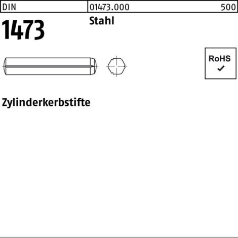 Zylinderkerbstift DIN 1473 3x 24 Stahl 250 Stück (1/2)