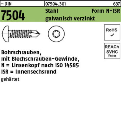 Bohrschraube DIN 7504 ISR N 3,9x9,5-T20 Stahl galv.verz. 1000St. (1/3)