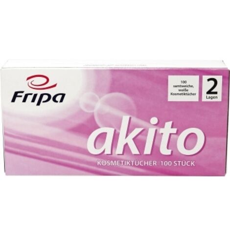 Fripa Kosmetiktuch akito 6011107 21x20cm 2-lagig weiß 100 St./Pack. (1/2)