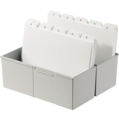 Karteikasten 22,8 x 17,1 x 10,2 cm (B x H x T) DIN A5 quer 500 Karten Polystyrol lichtgrau (1/4)