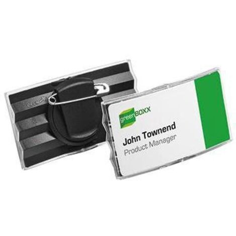 Namensschild KONVEX 75 x 40 mm (B x H) drehbare Kombiklemme transparent 25 St./Pack. (1/4)