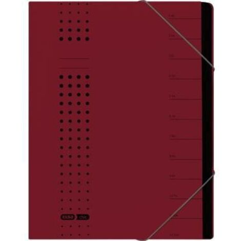Ordnungsmappe chic DIN A4 320g/m² Intensivkarton recycelt Farbe: bordeaux 7 Fächer (1/4)