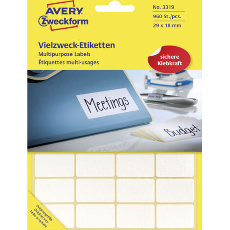 AVERY Zweckform Universaletikett Maße: 29 x 18 mm (B x H) Werkstoff: Papier (1/5)
