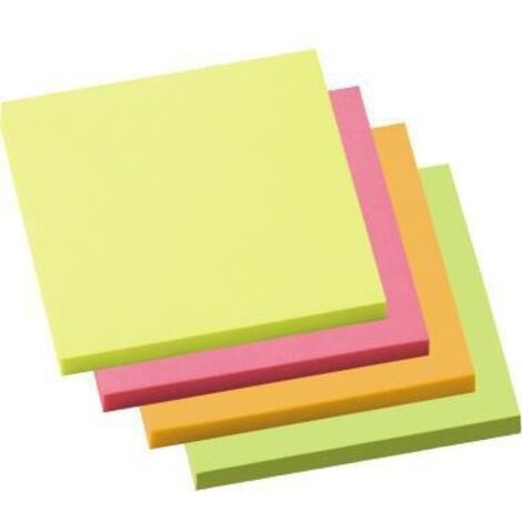 SOENNECKEN Haftnotiz Soennecken 75 x 75 mm (B x H) neonfarben 100 Bl./Block 4 Block/Pack.