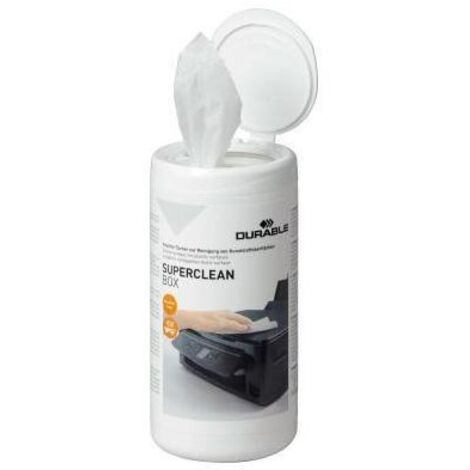 DURABLE Reinigungstuch DURABLE SUPERCLEAN BOX Computer Drucker Telefone Bürogeräte feuchtnachfüllbar 100 St./Pack. (1/4)
