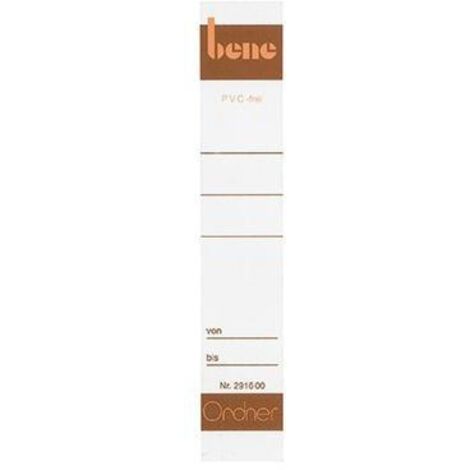 BENE Rückenschild Bene schmal/kurz 29 x 153 mm (B x H) weiß 10 St./Pack. (1/3)