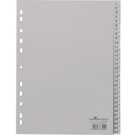 Zahlenregister DIN A4 1-31 Polypropylen grau DIN A4 1-31 Polypropylen grau (1/5)