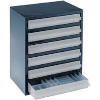 raaco Kleinteilemagazin B 357 x T 255 x H 435 mm Stahlblech 6 Schubladen - 137591