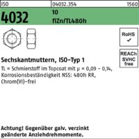 Sechskantmutter ISO 4032 M 8 x 1,25 Stahl zinklamellenbeschichtet 1000 Stk