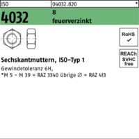 Sechskantmutter ISO 4032 M30 8 feuerverz. 25 Stück