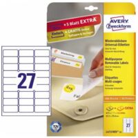 Universaletikett 63,5 x 29,6 mm (B x H) wieder ablösbar Papier weiß 810 Etik./Pack.