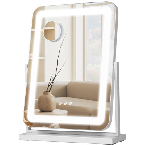 Emitto Hollywood Mirror Vanity Makeup Mirror with Lights 360°Rotation Tabletop (1/5)