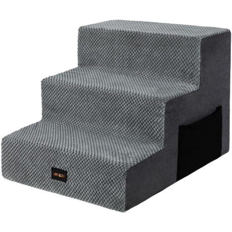 Hundetreppe Bett mit 3 Stufen aus Memory-Schaum, 35 cm hoch
