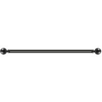 Marlow Steel Curtain Rod Quiet Rail Pole Pommel Set Extendable Adjustable Black