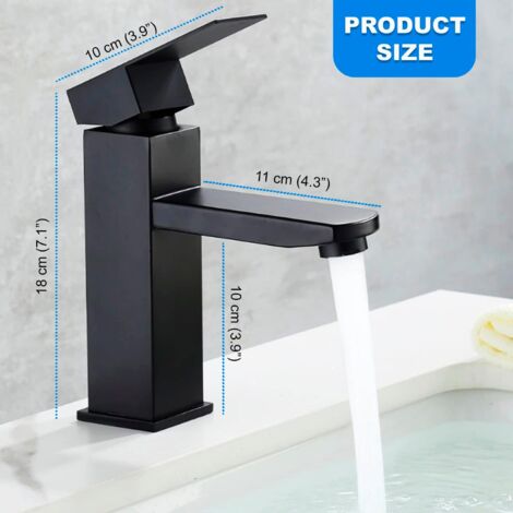 Mezclador de lavabo negro, mezclador de agua fría y caliente de acero inoxidable con flexible, mezclador de baño negro, mezclador de lavabo negro, mezclador de baño negro, mezclador de baño negro