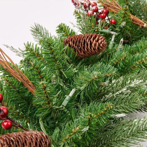 Norme Norfolk-Kiefer Mit Schnee Beflockt, Künstlicher Weihnachtsbaum, Für Drinnen Und Draußen, Urlaubsdekoration, 2 Stück