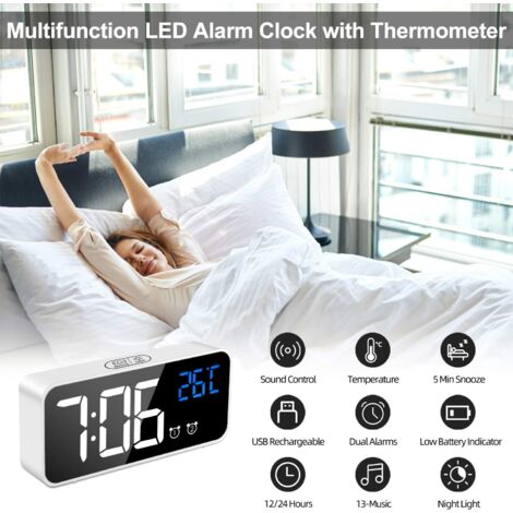 Mateju Digitaler Wecker Mit Projektor - 2 Alarmzeiten, Temperaturanzeige & Schlummerfunktion