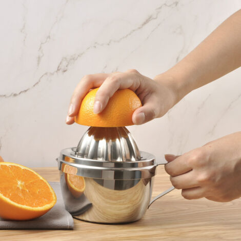 GLEAVI Manuelle Zitronenpresse Aus Glas - Tragbar Mit Ausguss, 16cm